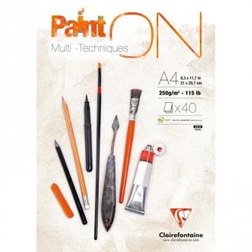 Paint On, multiteknik papir, 40 ark, 250g Paint On, multiteknik papir, 40 ark, 250g
